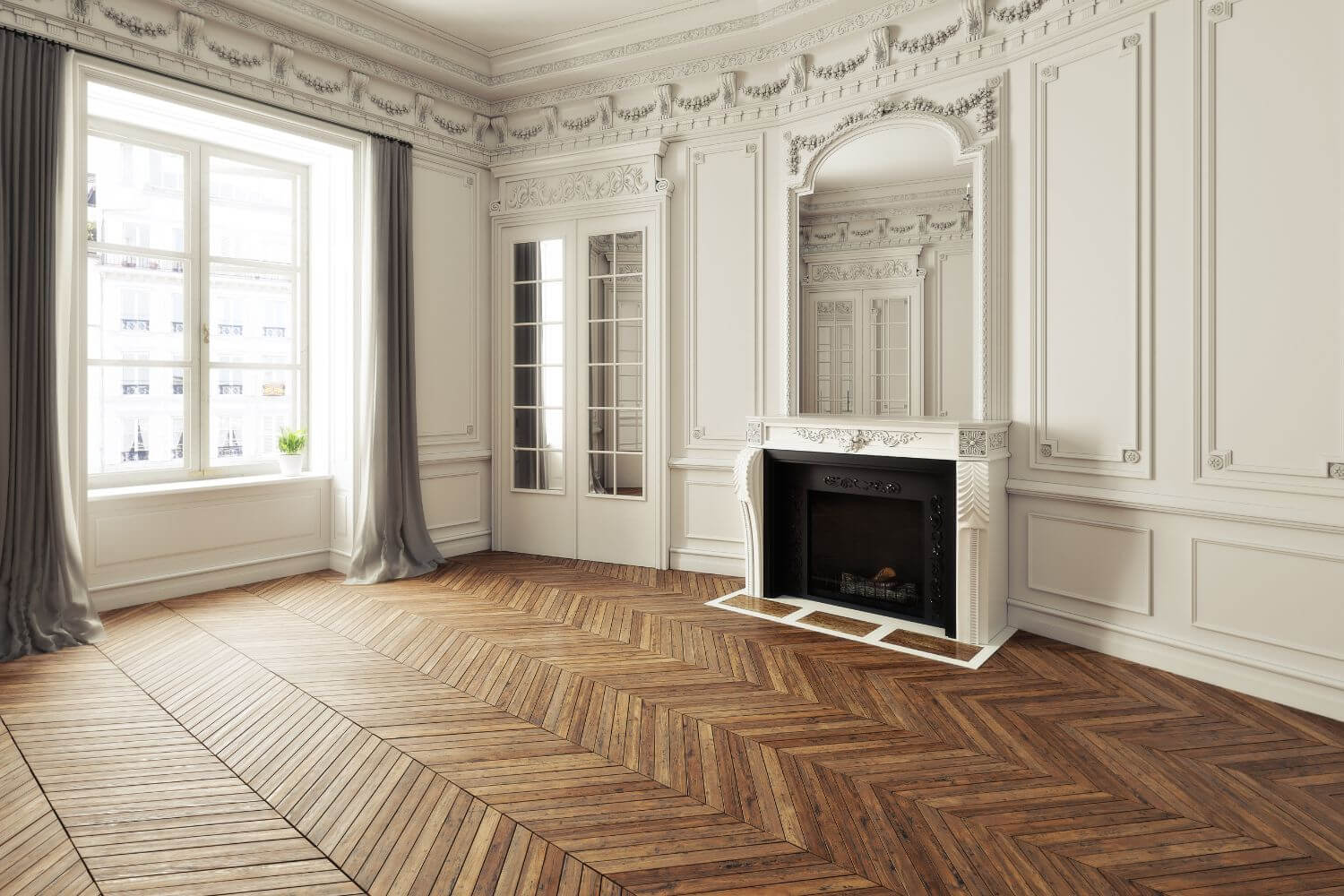 traditional parquet flooring